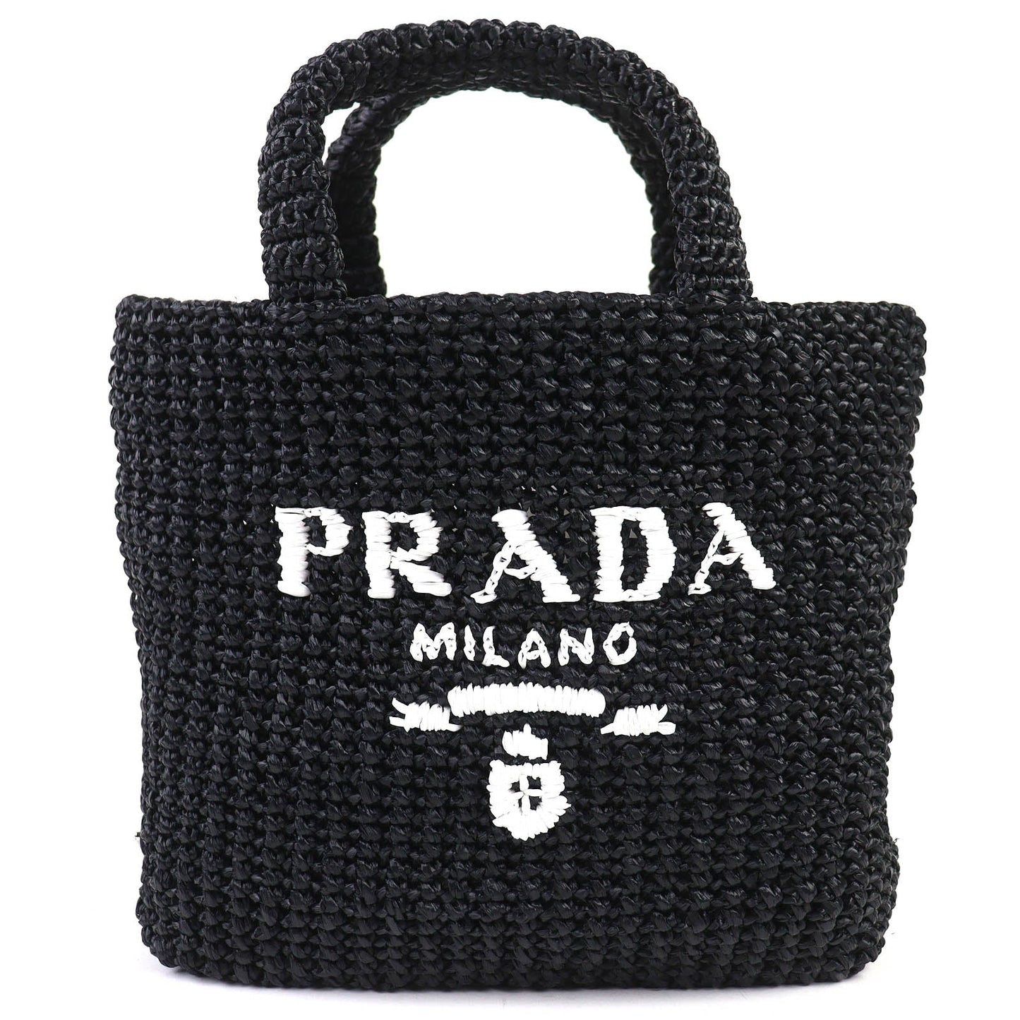 Prada 1BG422 Raffia Tote Bag