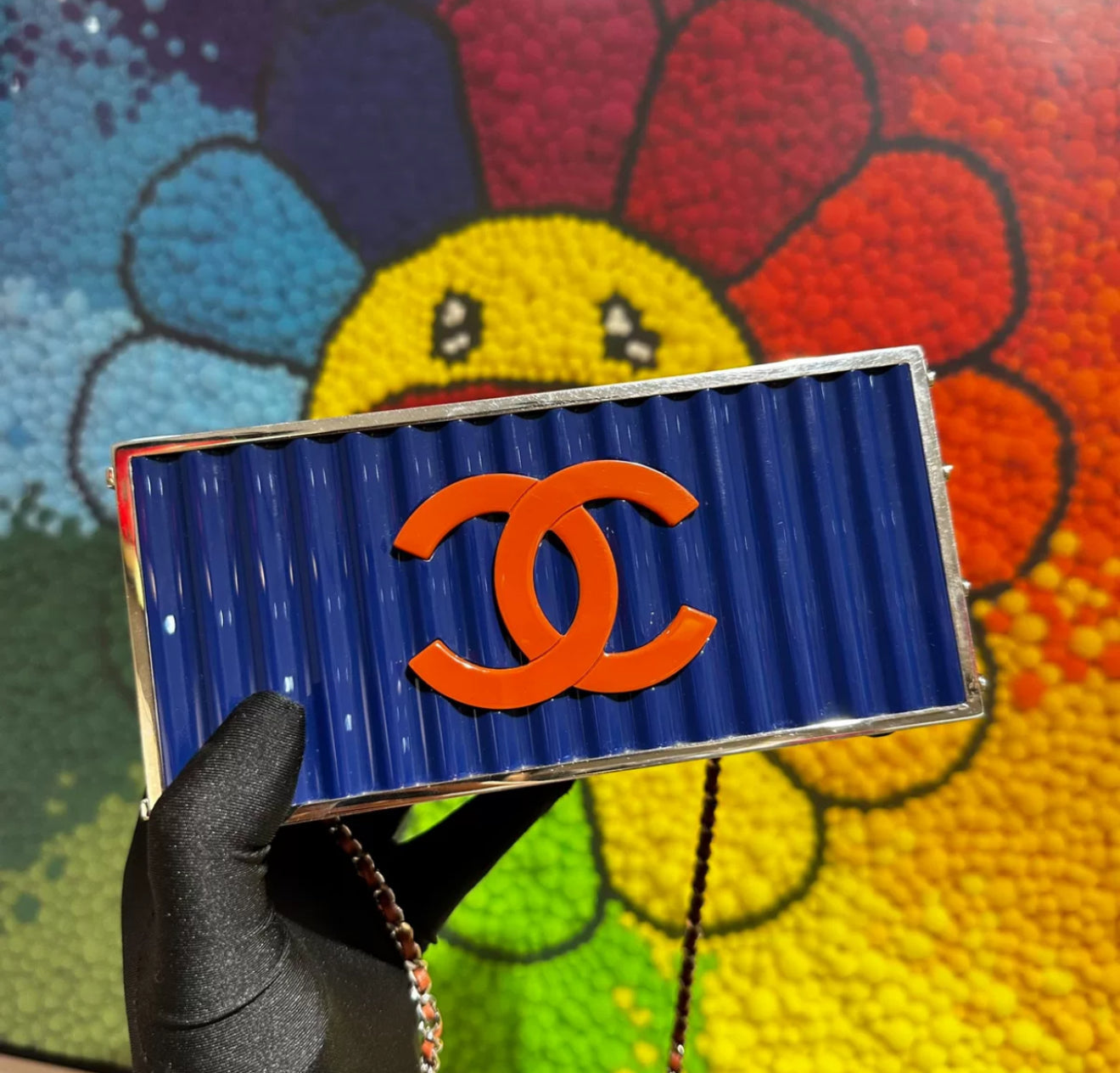 CHANEL Blue Paris Hamburg Shipping Container MinaudiÃ¨re Clutch Bag 2017