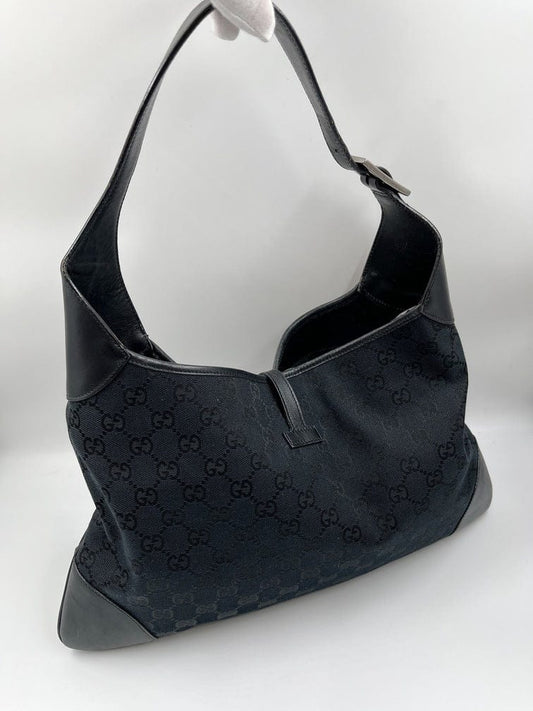 Gucci Jackie Leather Canvas Shoulder Bag Style 21