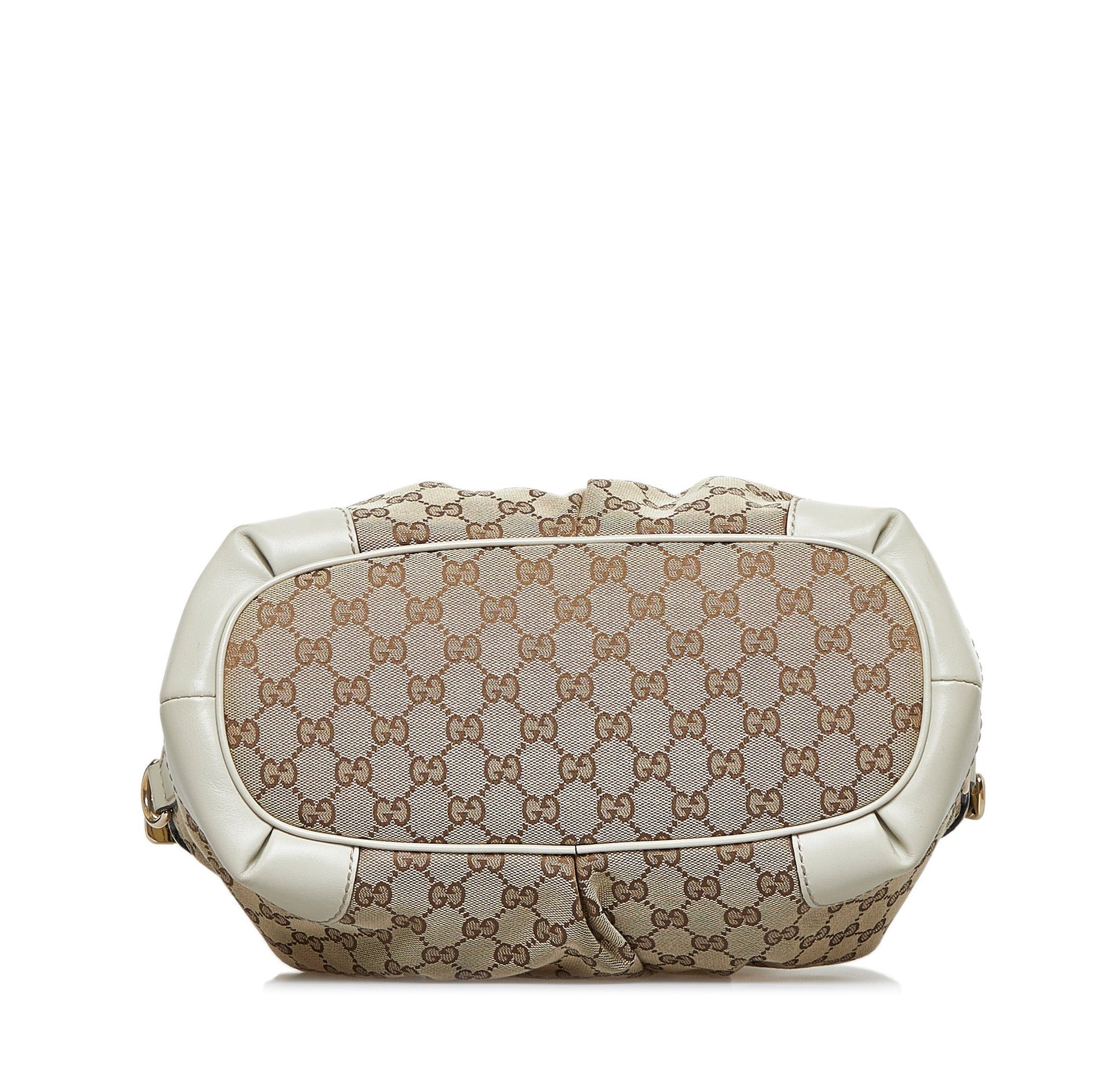 Gucci Sukey Brown Leather Canvas Tote Style 4
