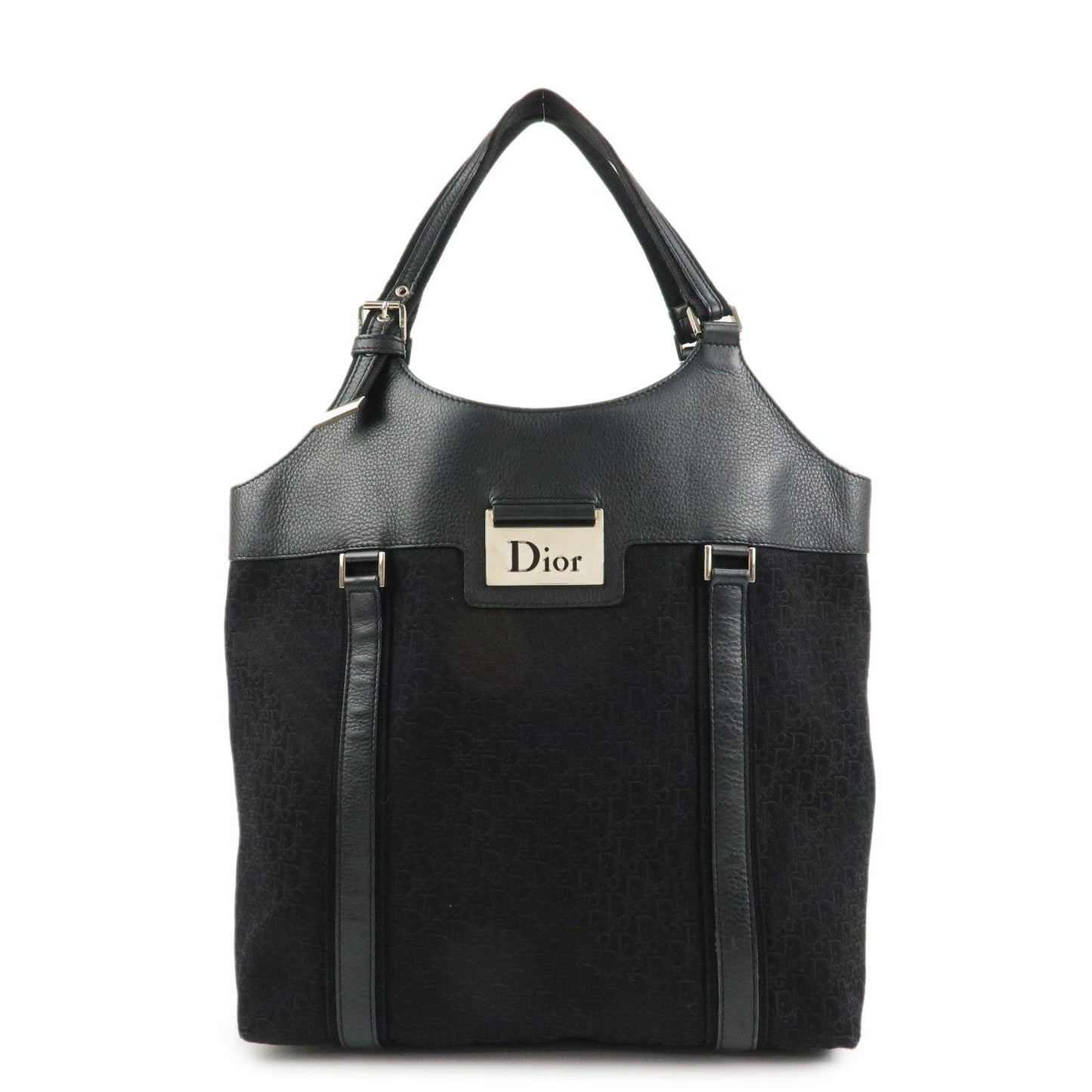 Christian Dior Street Chic Trotter Canvas Leather Tote Bag