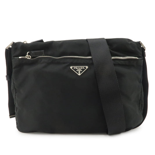 PRADA Logo Nylon Leather Shoulder Bag NERO Black BT0421