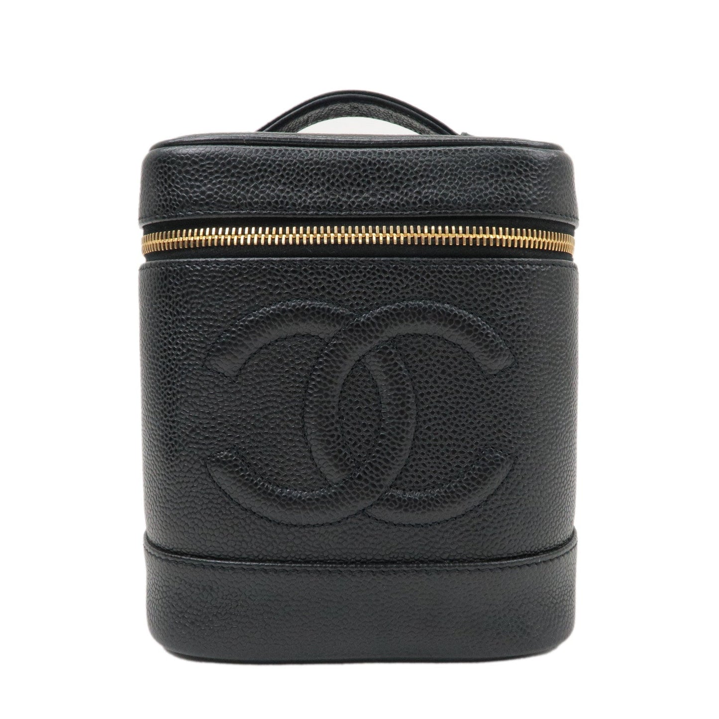 Chanel Caviar Skin Vanity Bag Hand Bag Cosmetic Bag Black A01998