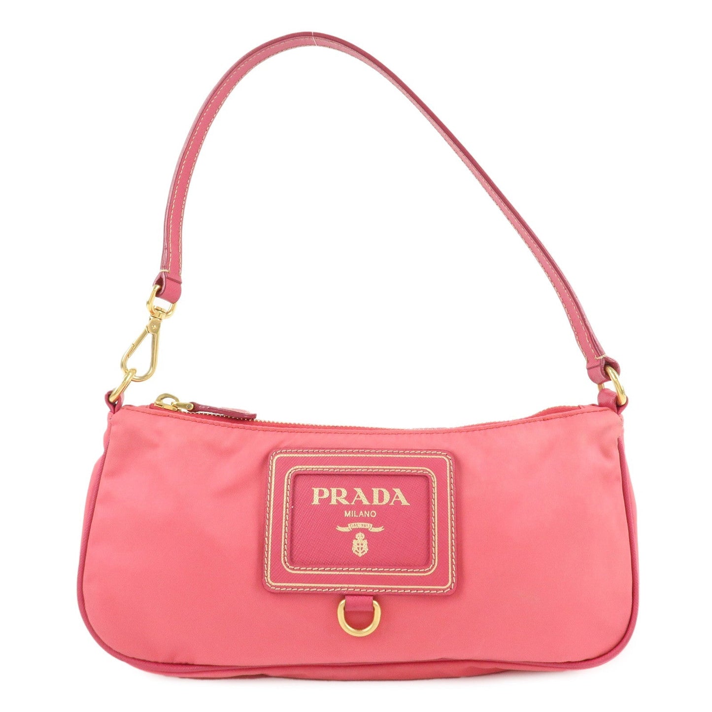 PRADA Nylon Saffiano Leather Shoulder Bag Hand Bag Pink