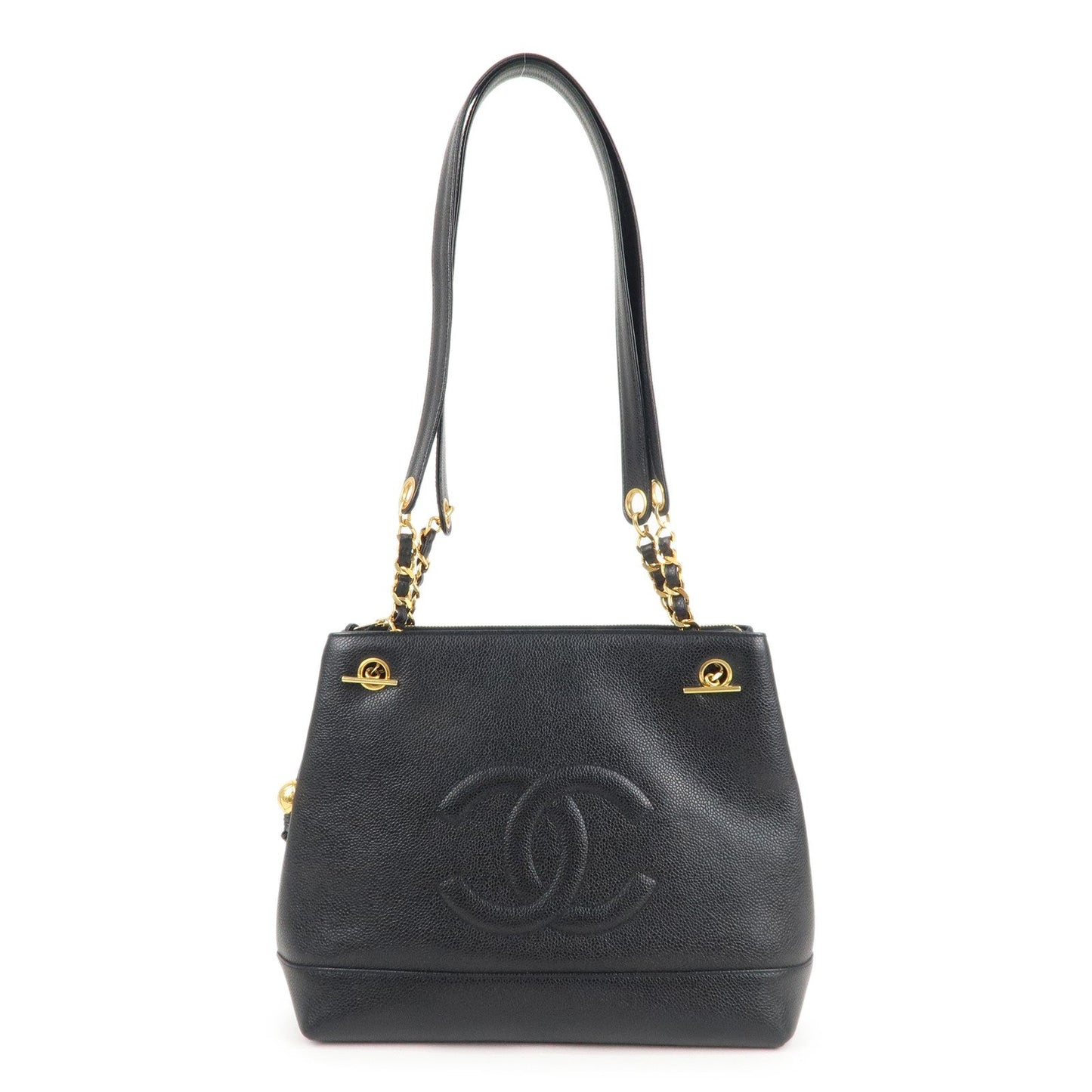 Chanel Caviar Skin Coco Mark Chain Tote Bag Shoulder Bag