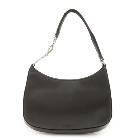PRADA Leather Cleo Shoulder Bag Dark Brown B11018