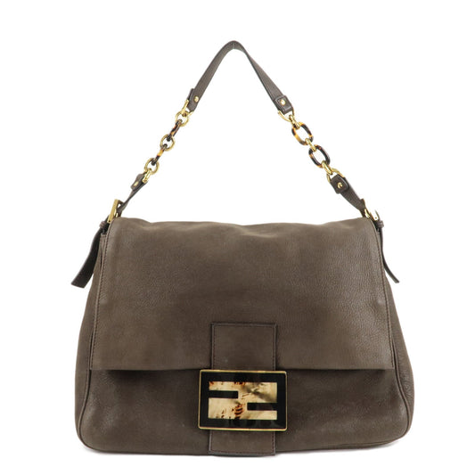 FENDI Big Mamma Baguette Leather Chain Shoulder Bag 8BR638