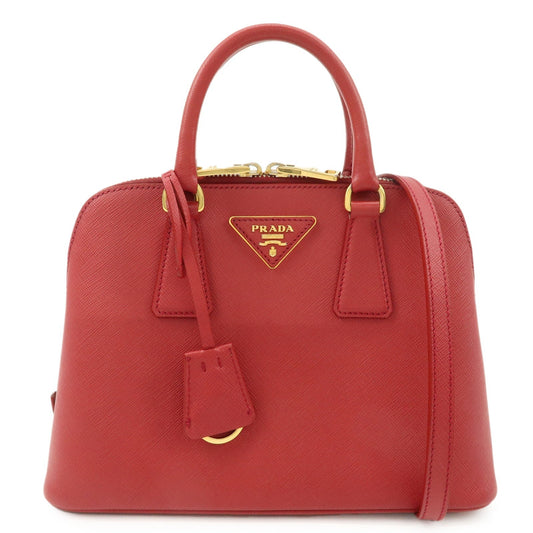 PRADA Promenade Saffiano Leather 2Way Shoulder Bag Red BL0838