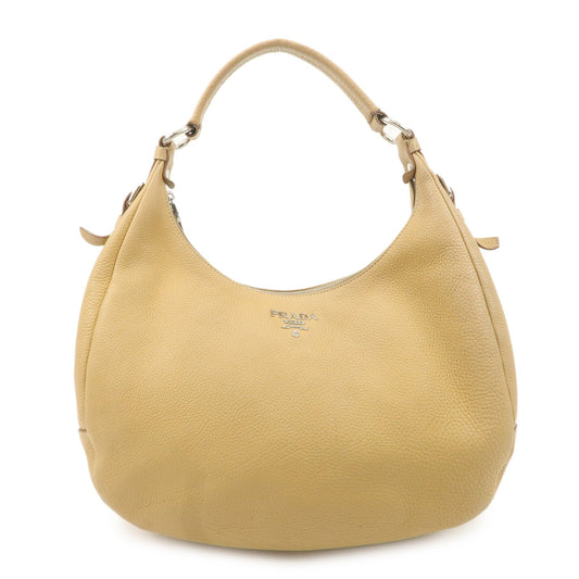 PRADA Leather Shoulder Bag Beige BR4311