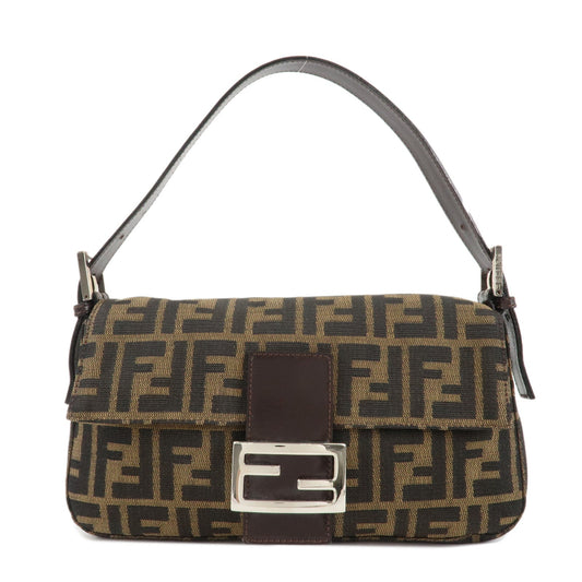 FENDI Mamma Baguette Zucca Canvas Shoulder Bag Brown 26424