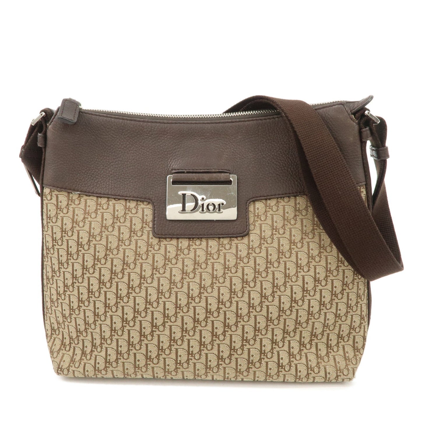 Christian Dior Street Chic Trotter Canvas Leather Shoulder Bag