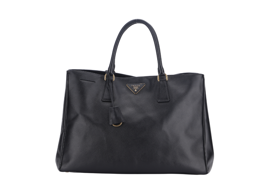 PRADA TOTE BAG NERO SAFFIANO LUX (BN1844) GOLD HARDWARE WITH CARD