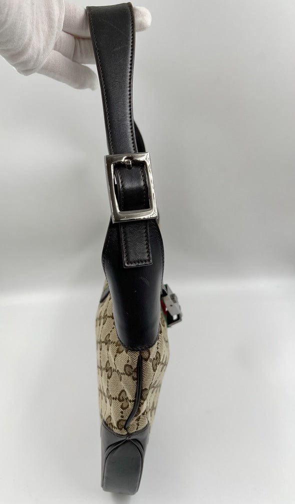 Gucci Jackie Leather Canvas Shoulder Bag Style 14
