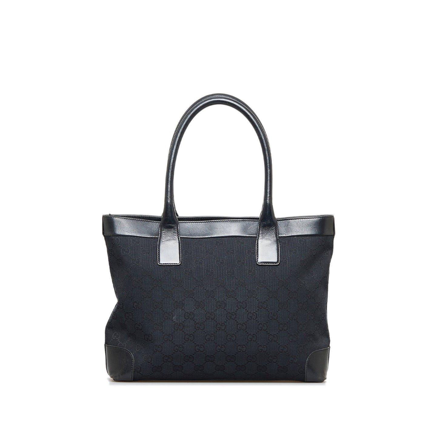 Gucci Black Leather Canvas Tote Style 23