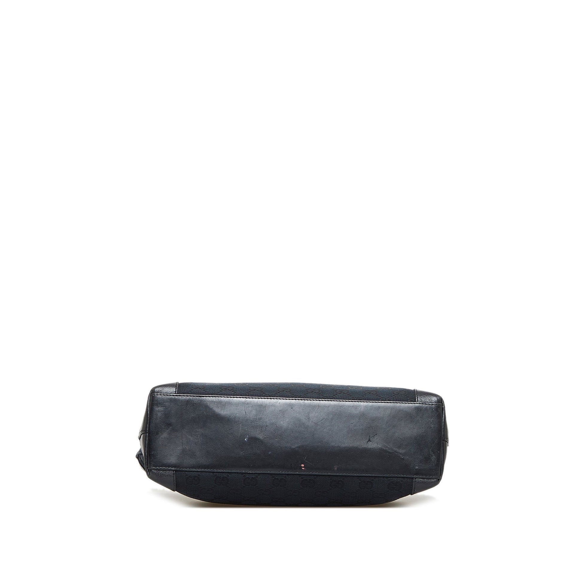 Gucci Black Leather Canvas Tote Style 23