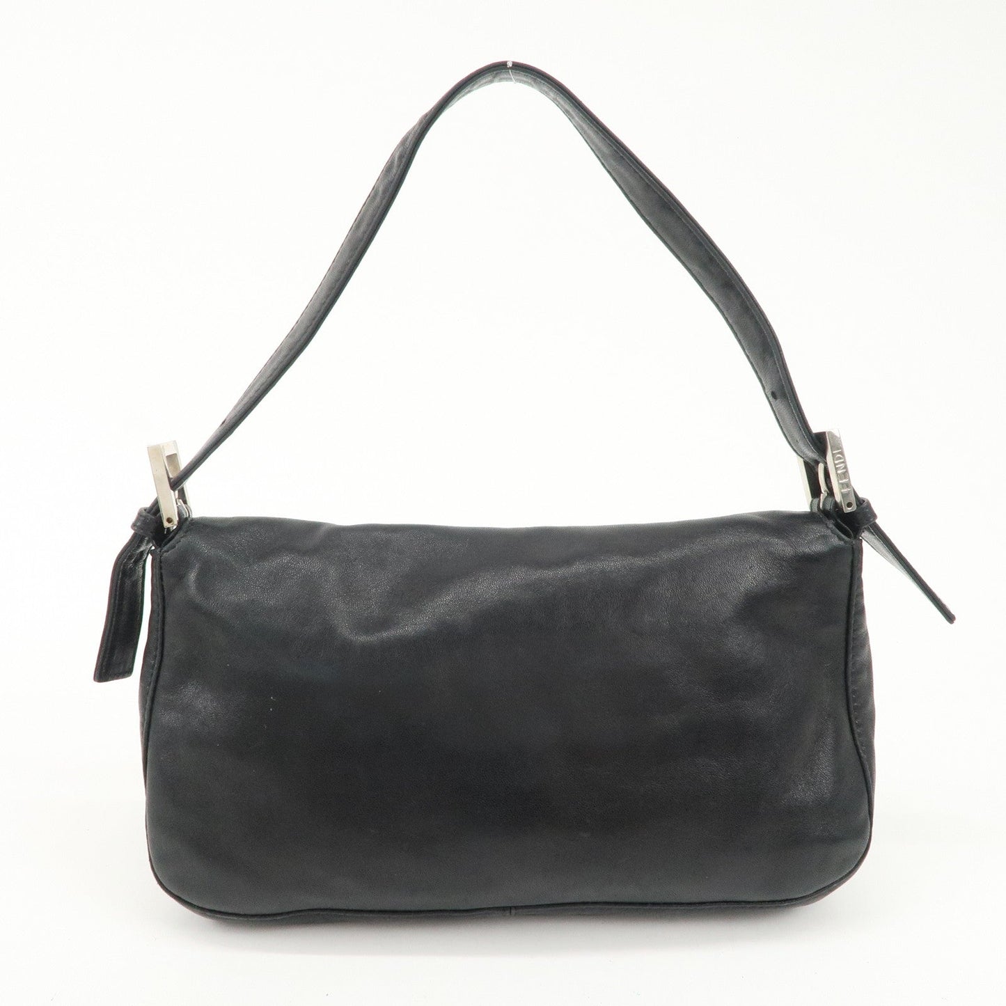 FENDI Mamma Baguette Leather Shoulder Bag Hand Bag Black 26424