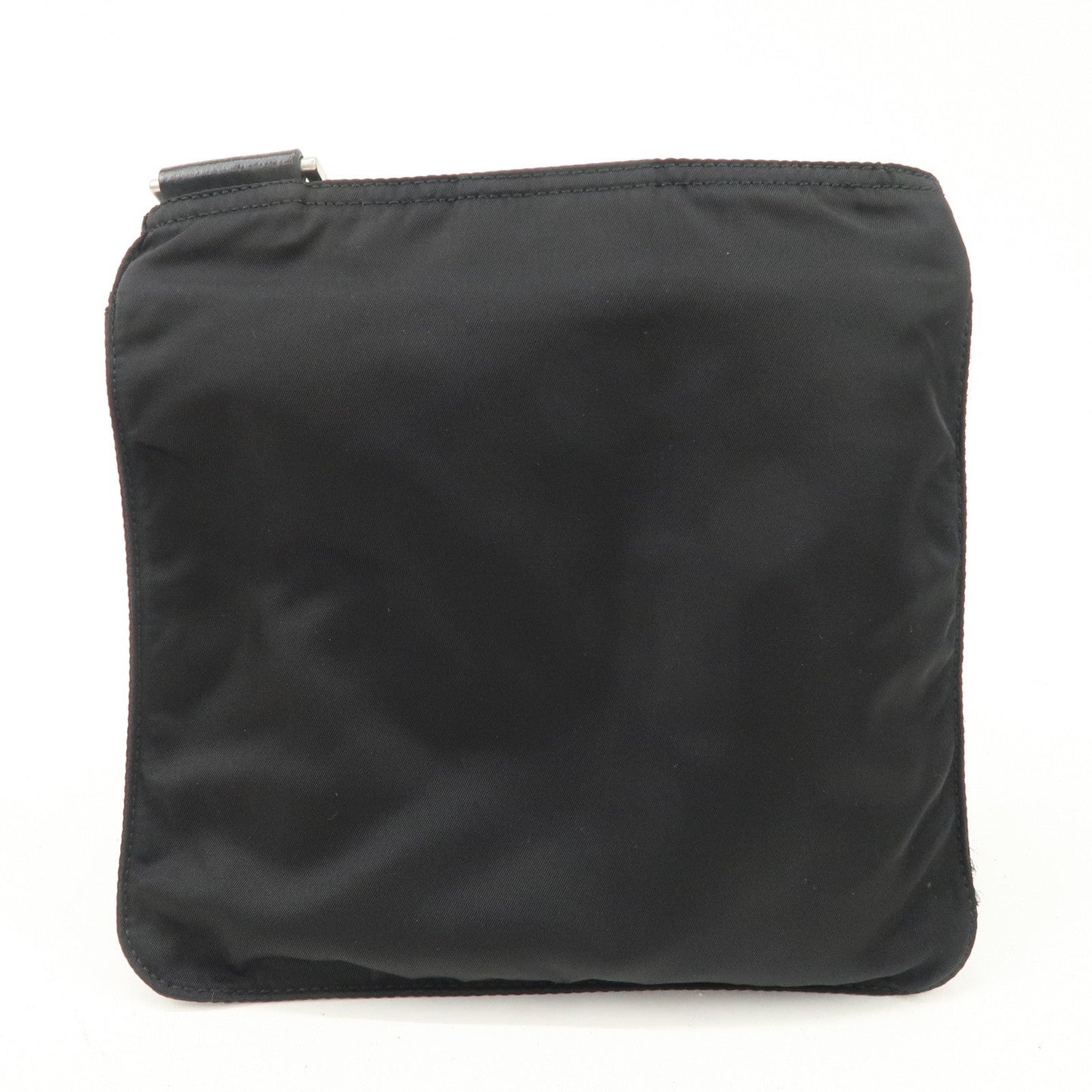 PRADA Triangle Logo Nylon Leather Shoulder Bag Crossbody Bag Black