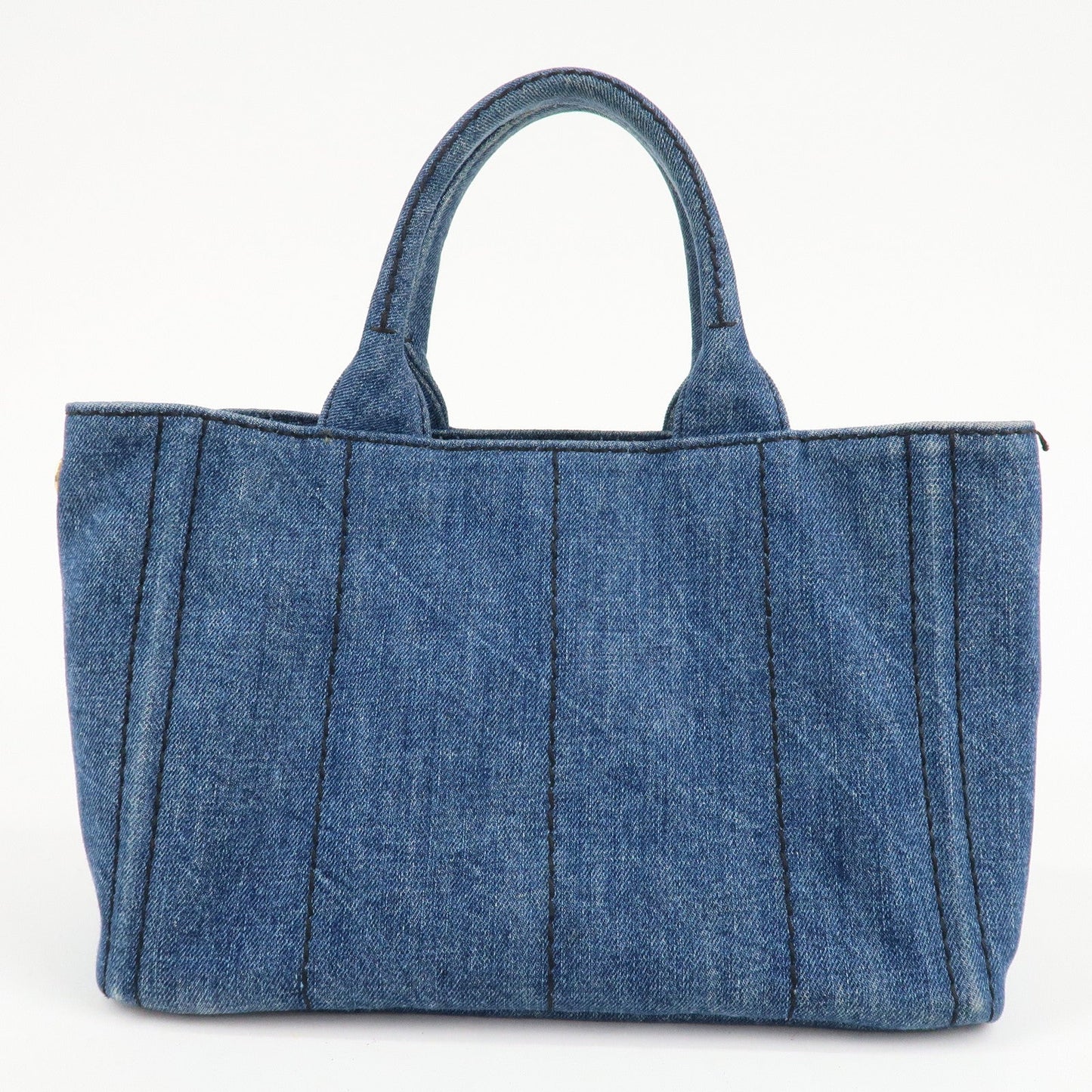 PRADA Canapa Mini Denim Leather 2Way Bag Tote Bag Blue 1BG439
