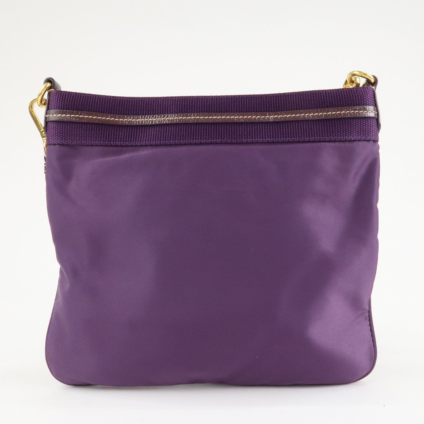PRADA Logo Jacquard Nylon Patent Leather Shoulder Bag BT0702