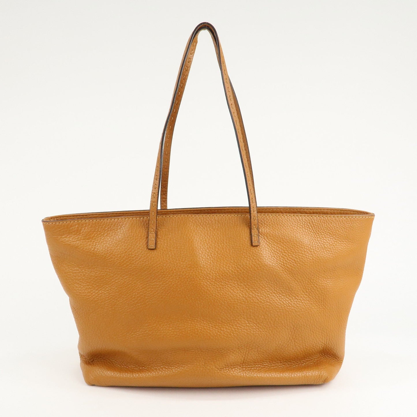 FENDI Selleria Leather Tote Bag Shoulder Bag Brown 8BH185