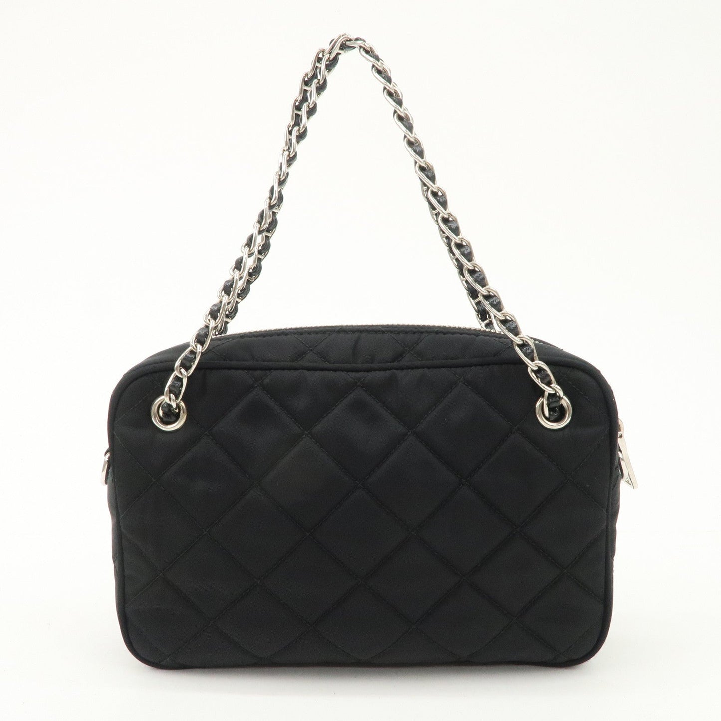 PRADA Tessuto Nylon Saffiano Quilting Chain Bag Hand Bag 1BH910