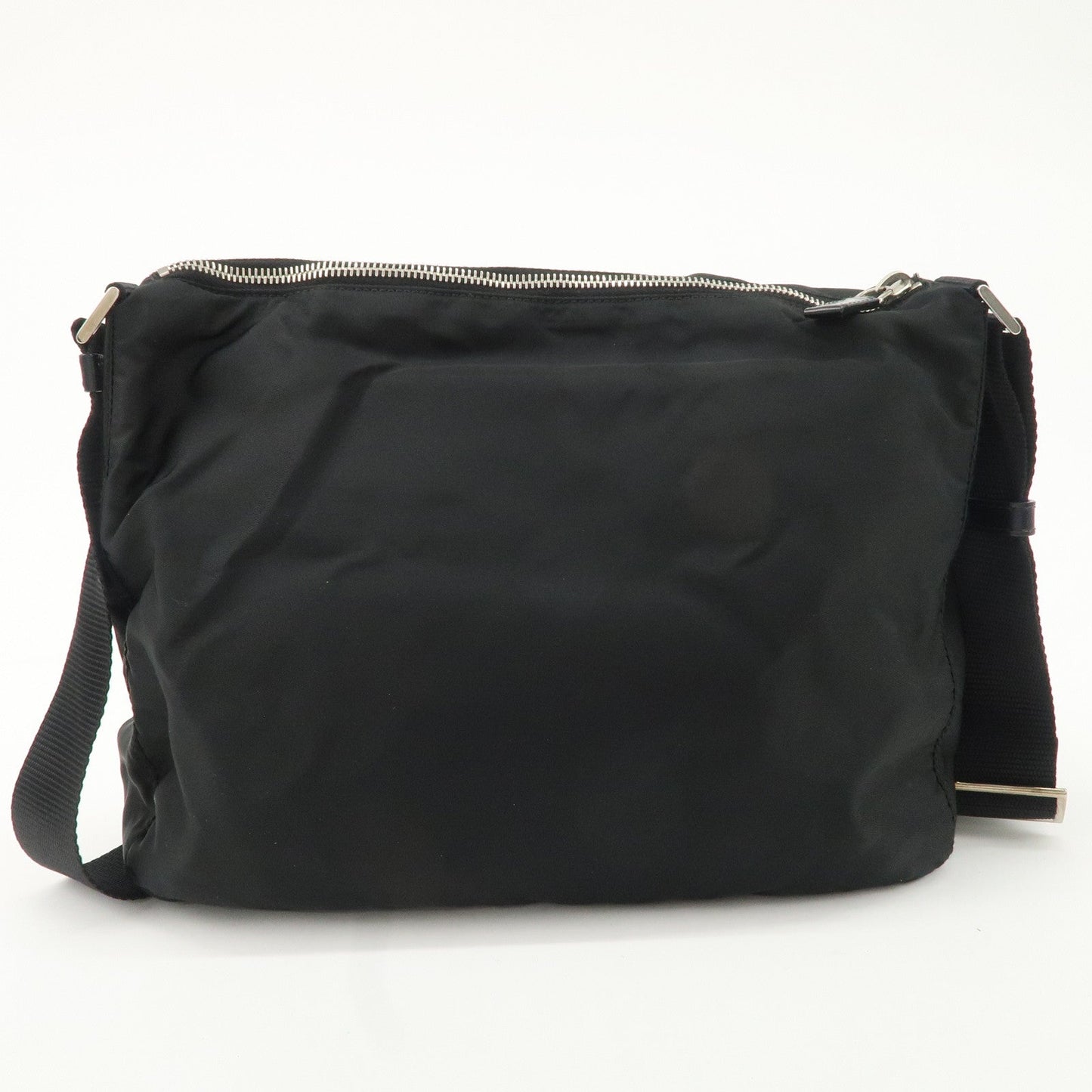 PRADA Logo Nylon Leather Shoulder Bag NERO Black BT0421