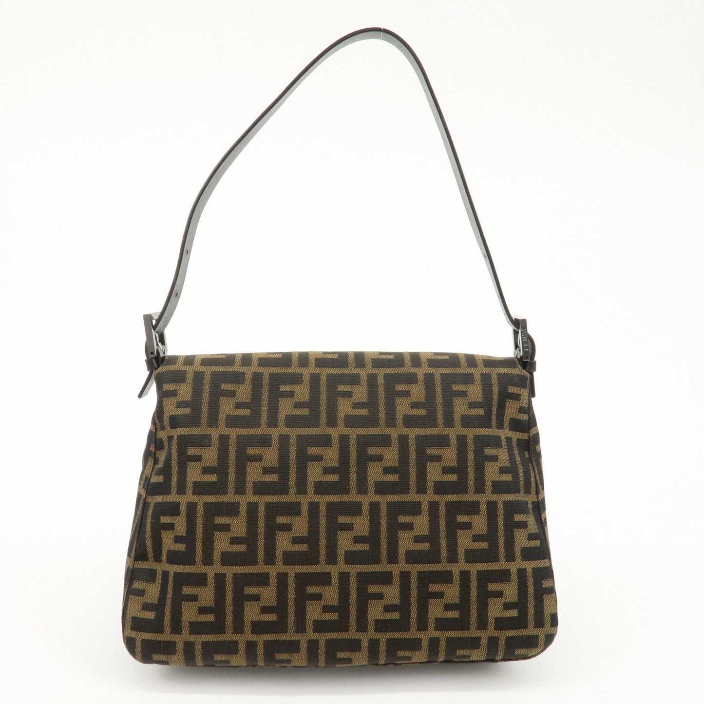 FENDI Mamma Baguette Zucca Canvas Leather Shoulder Bag 8BR001
