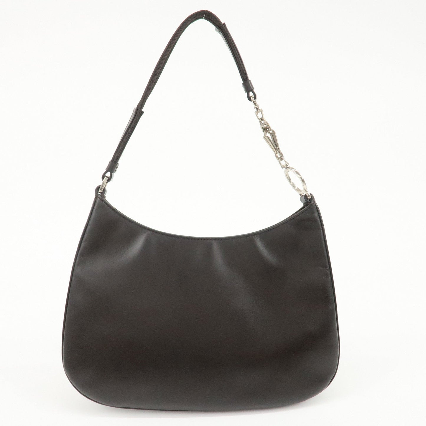 PRADA Leather Cleo Shoulder Bag Dark Brown B11018