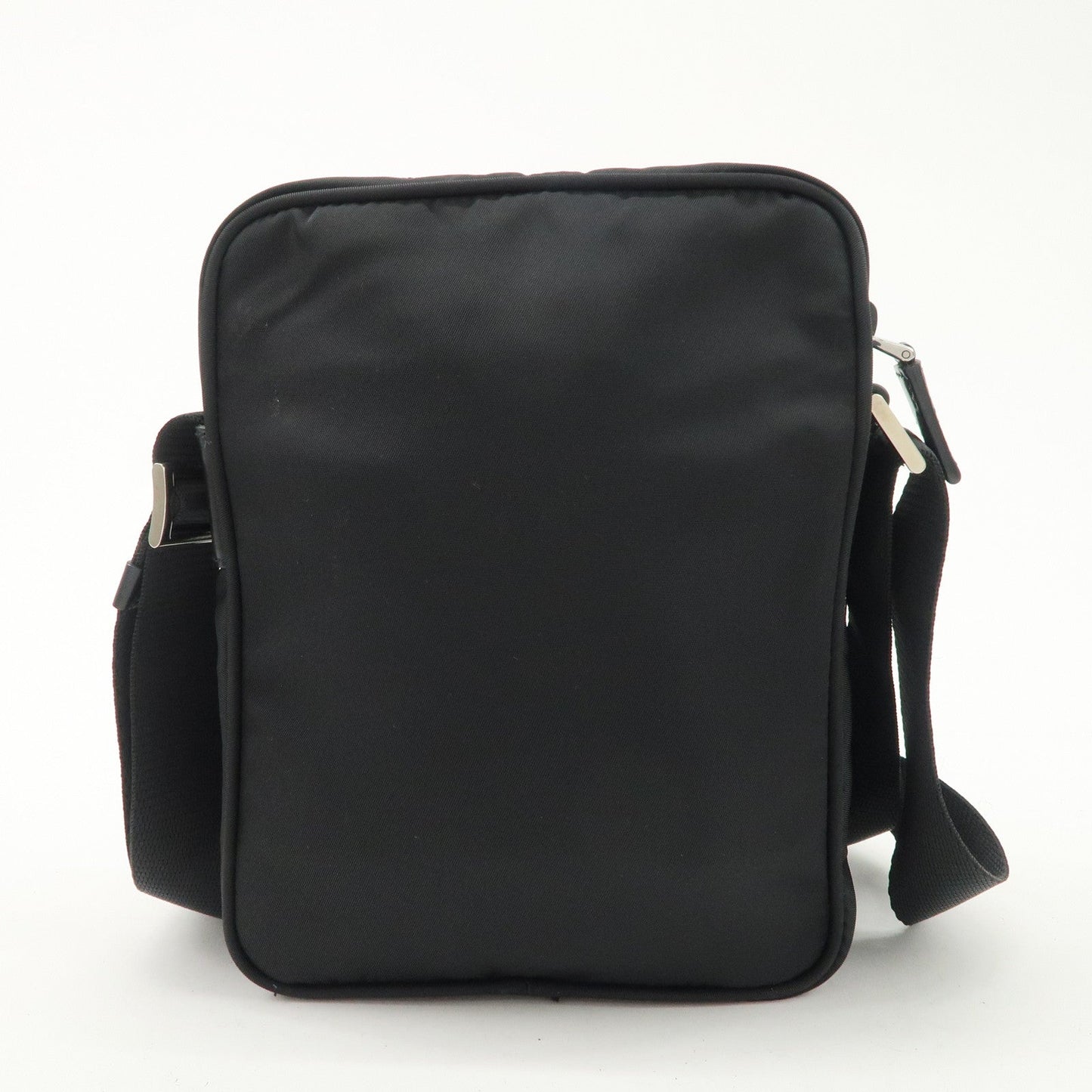 PRADA Triangle Logo Nylon Leather Shoulder Bag Purse Black BT0169