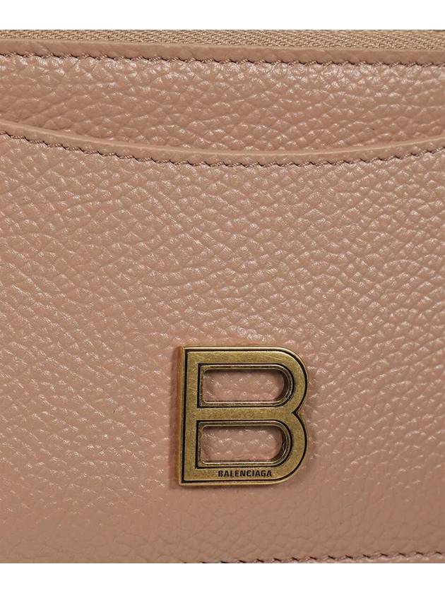 Luxury Balenciaga Trending 2025 Hourglass Gold B Logo Zipper Long Card Wallet Beige
