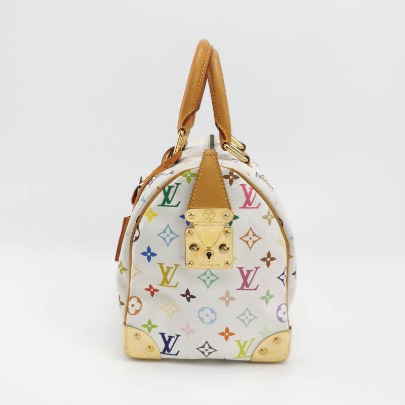 Louis Vuitton x Takashi Murakami Speedy 30 Lock White Multicolor