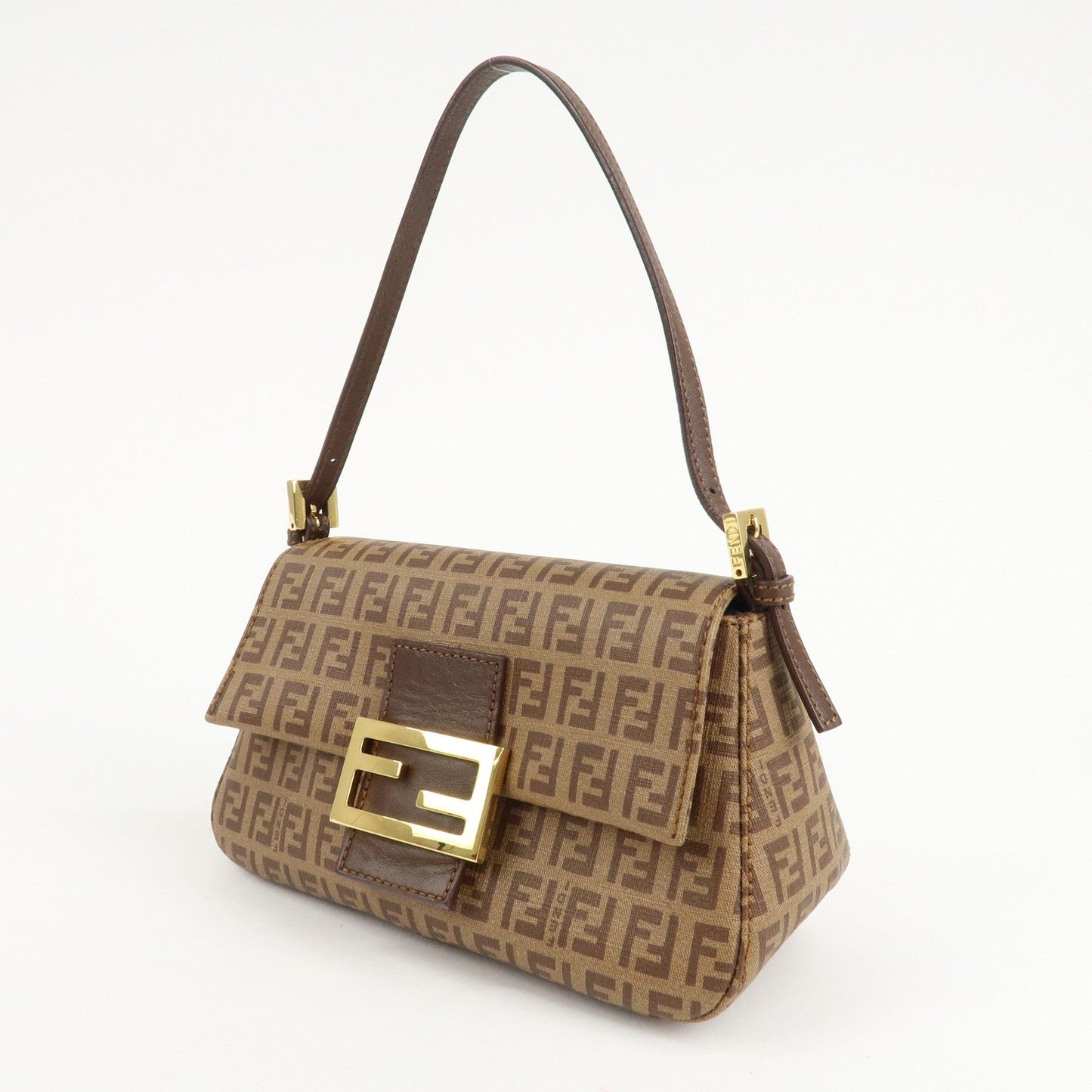 FENDI Zucchino Mini Mamma Baguette PVC Leather Hand Bag 8BR180