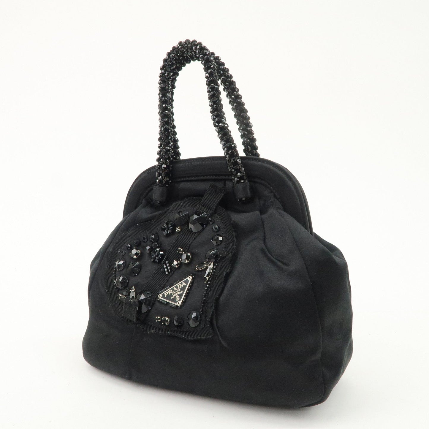PRADA Evening Heart Satin Beaded Bijou Hand Bag BN1340