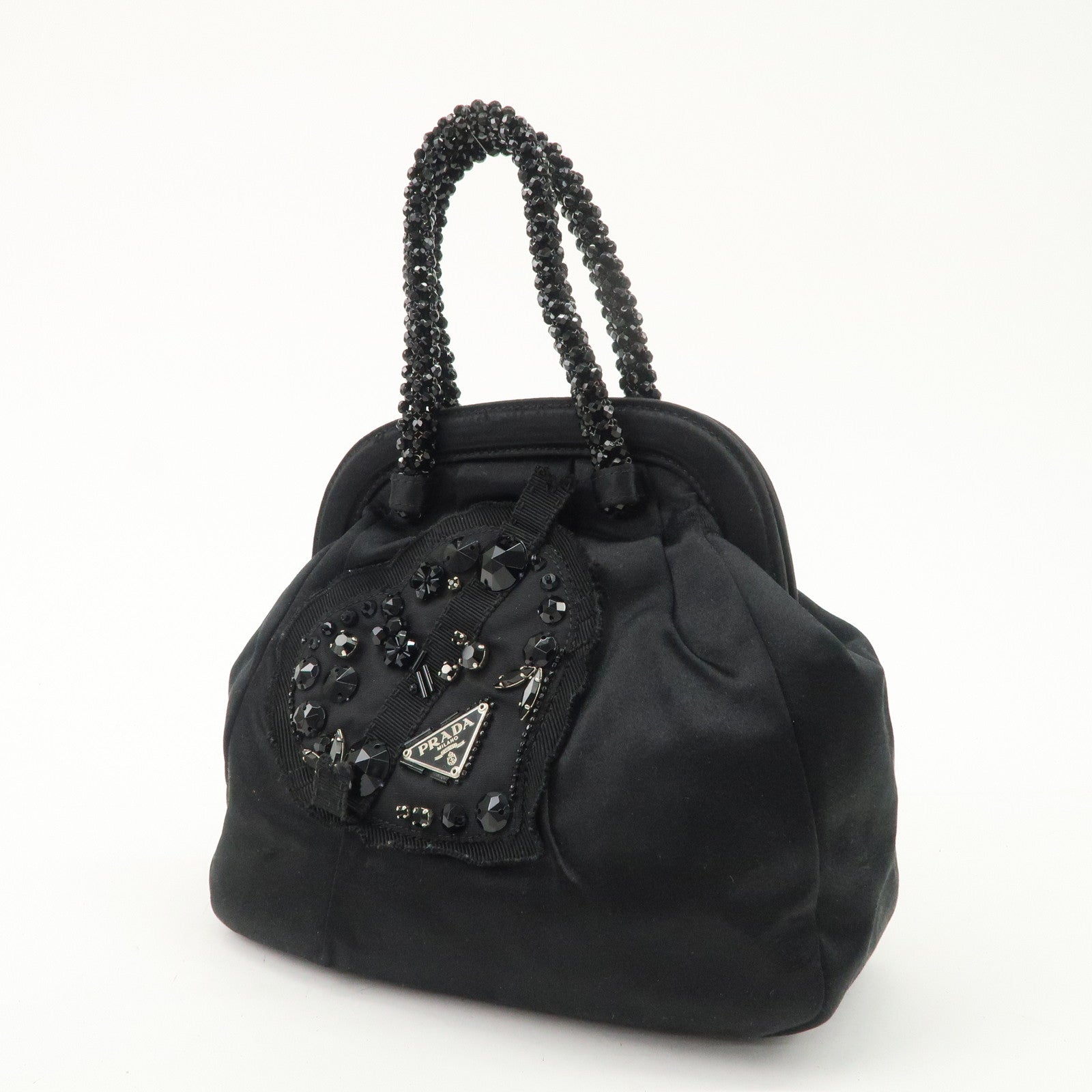 PRADA Evening Heart Satin Beaded Bijou Hand Bag BN1340