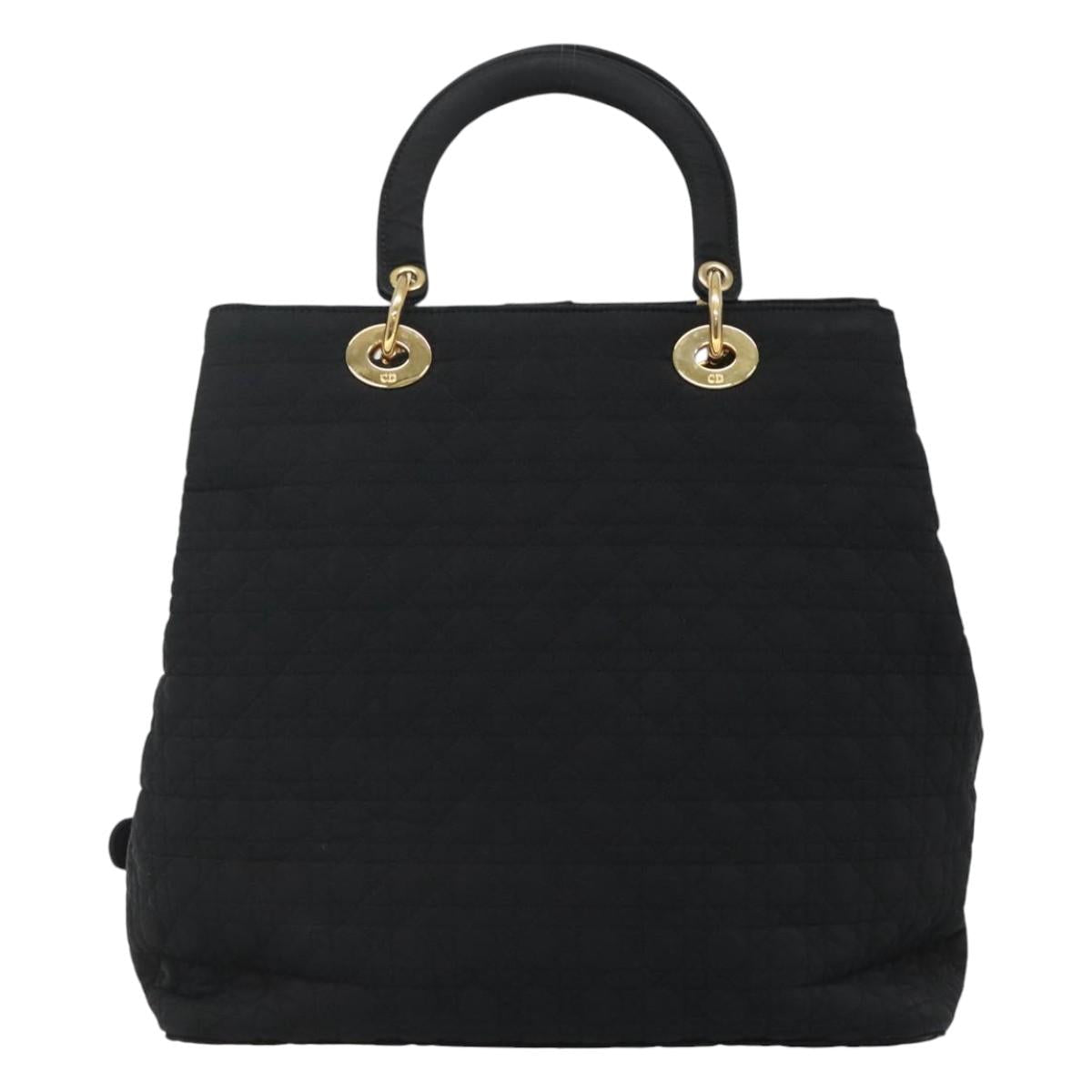 Christian Dior Lady Dior Bag Nylon Black Nylon Handbag ()