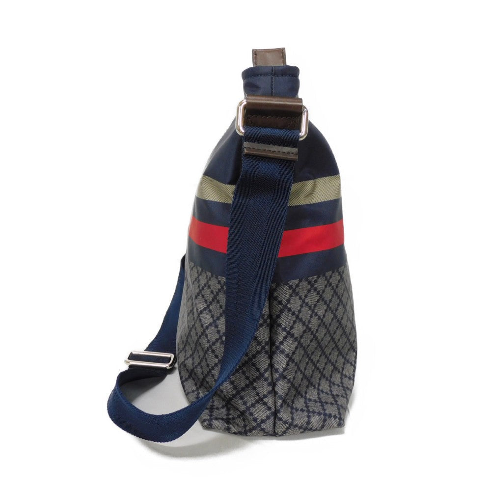 GUCCI Shoulder Bag 270410 F951N 8611 Nylon Navy x red web Diamante messenger bag mens