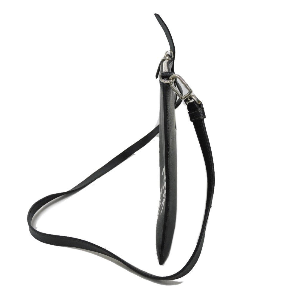 PRADA Shoulder Bag 2VH073 2BOV F0C5Z Safiano leather (stamped) black Saffiano 2WAY Triangle logo logo whale print clutch bag unisex(Unisex)