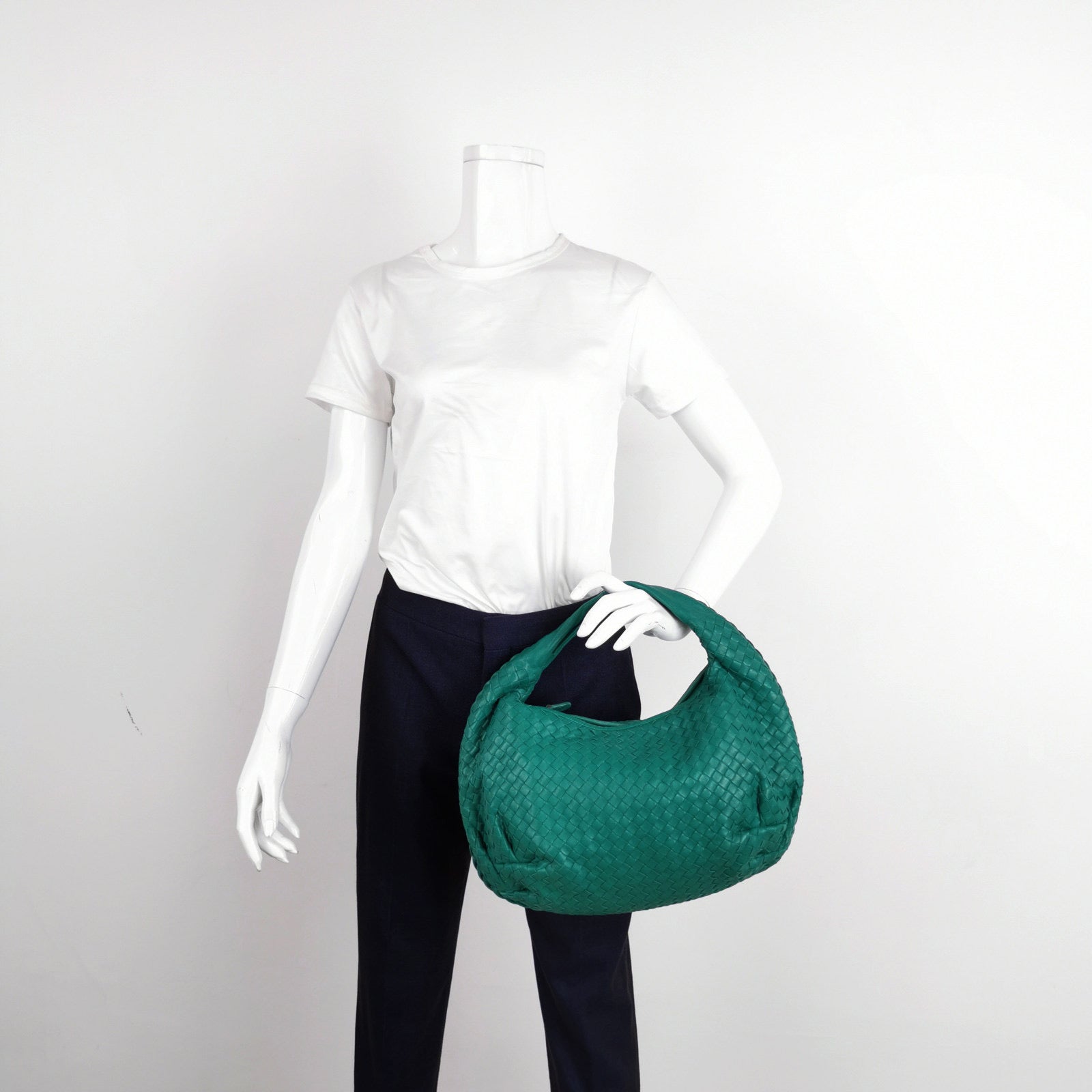 Bottega Veneta Belly Hobo Intrecciato Green Nappa Leather Small