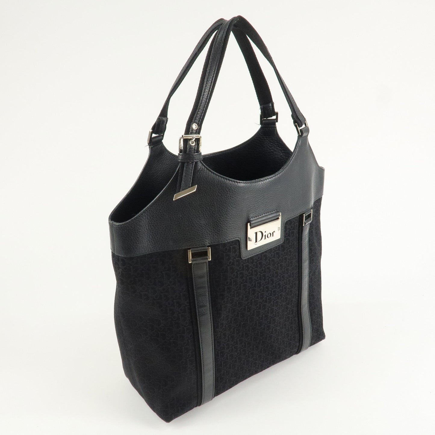 Christian Dior Street Chic Trotter Canvas Leather Tote Bag