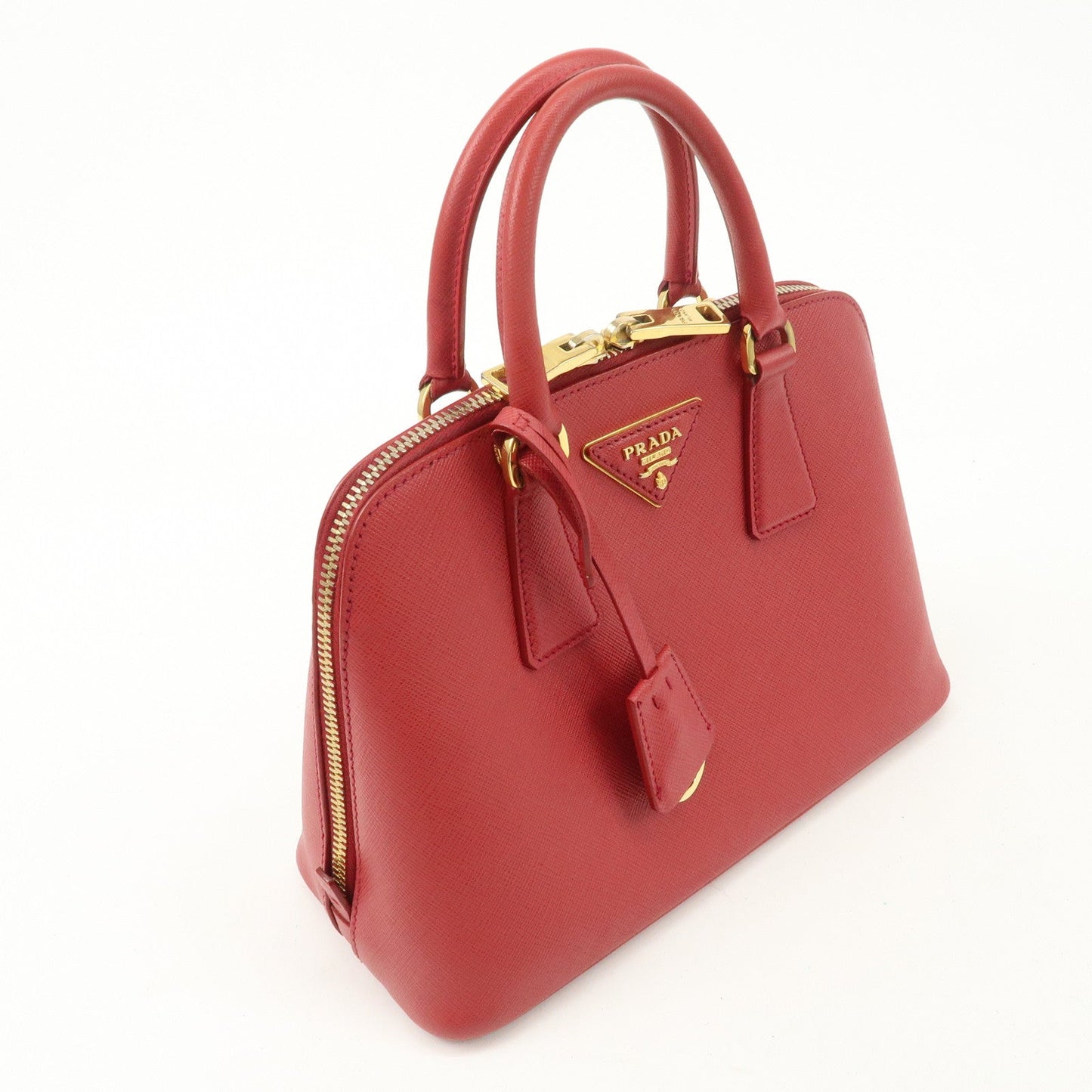PRADA Promenade Saffiano Leather 2Way Shoulder Bag Red BL0838