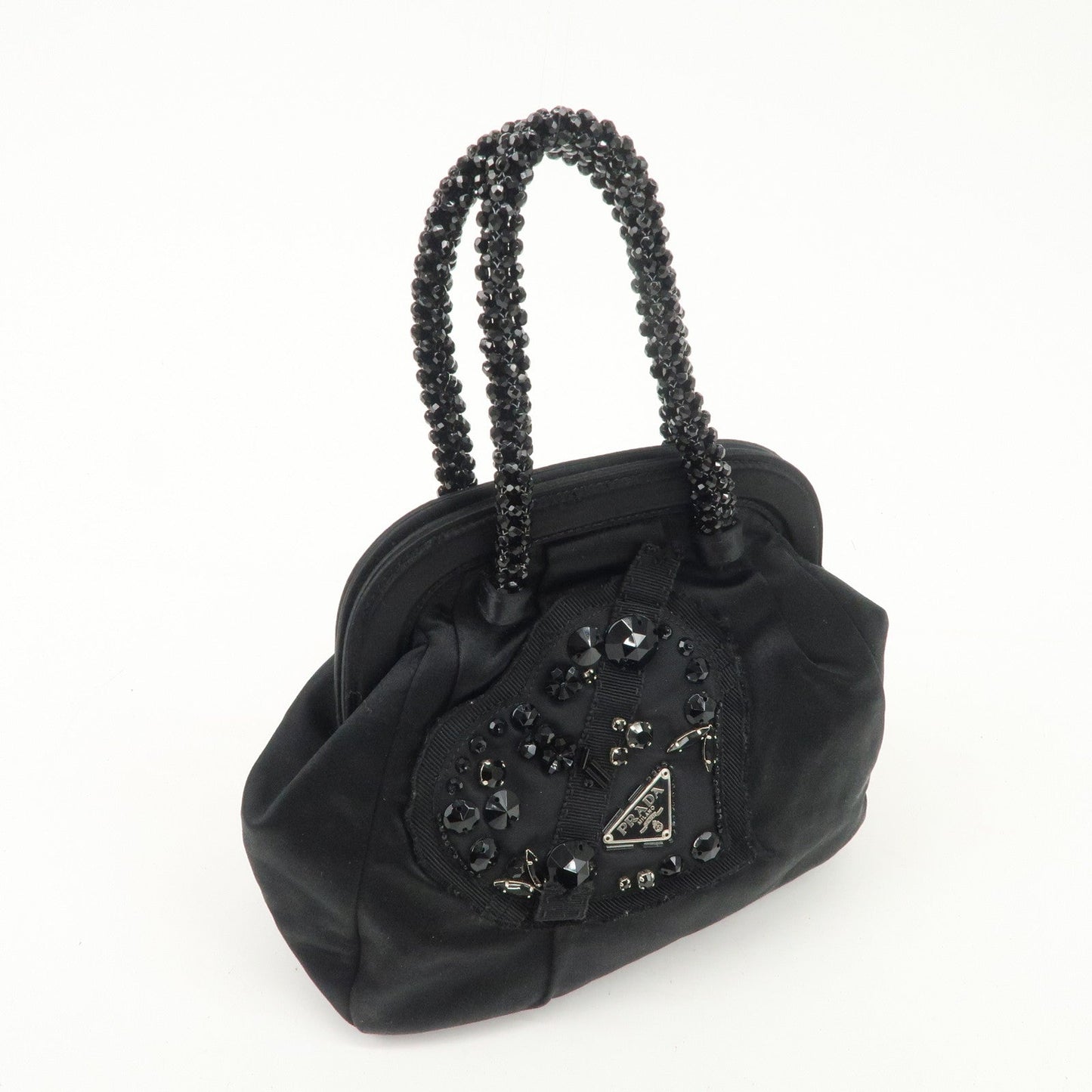 PRADA Evening Heart Satin Beaded Bijou Hand Bag BN1340
