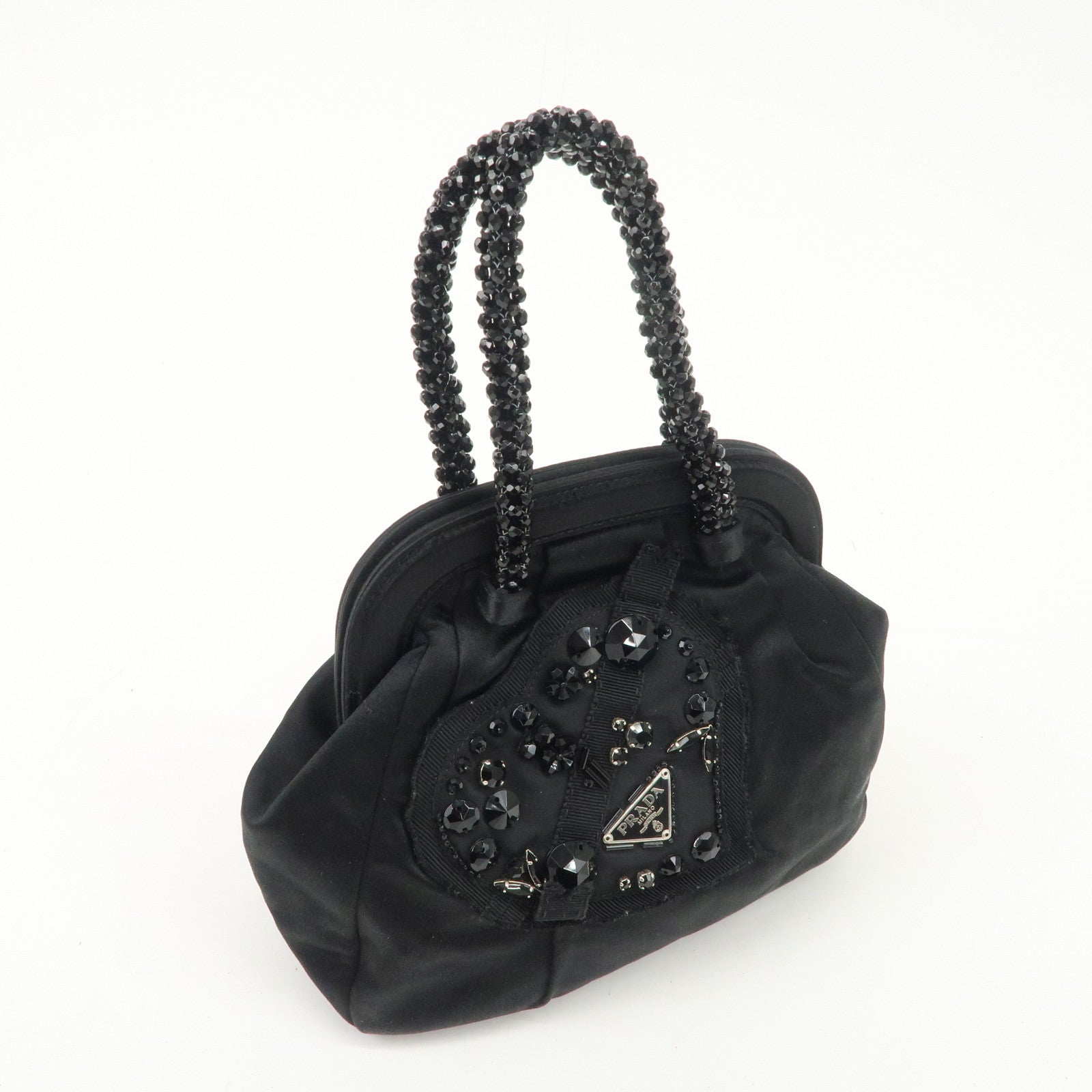 PRADA Evening Heart Satin Beaded Bijou Hand Bag BN1340
