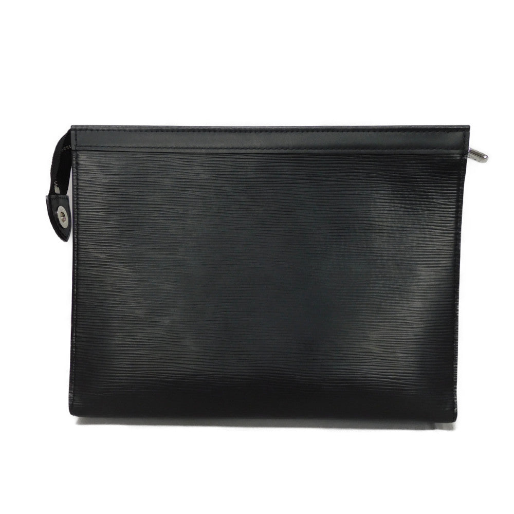 LOUIS VUITTON Clutch bag Epi leather x grain leather Noir LV logo black business bag RFID IC chip Epi Pochette Voyage MM mens