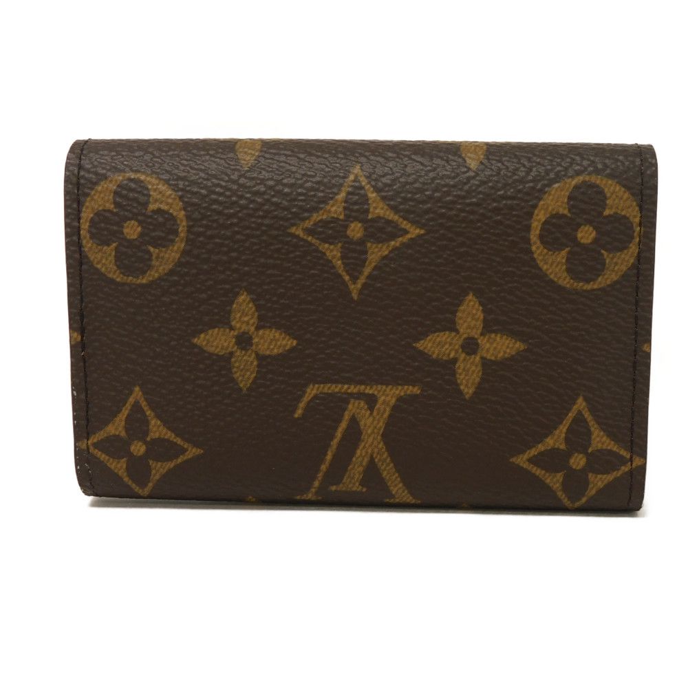 LOUIS VUITTON Key case Key holder Monogram canvas x grain leather (embossed) Armagnac Current LV logo flower 6-row brown new RFID IC chip Monogram Multicles 6 unisex(Unisex)