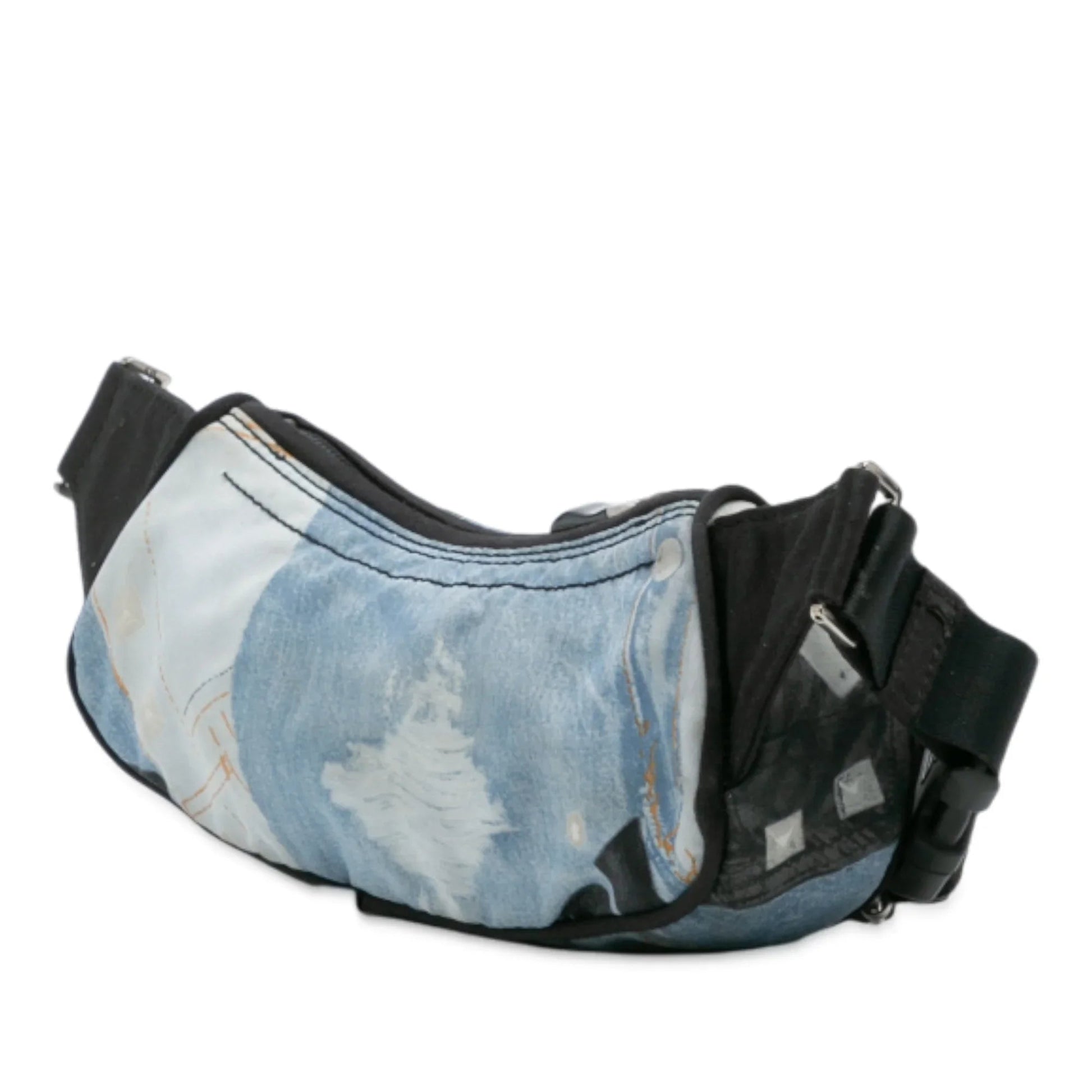 Blue Dior Canvas Printed Denim Crossbody