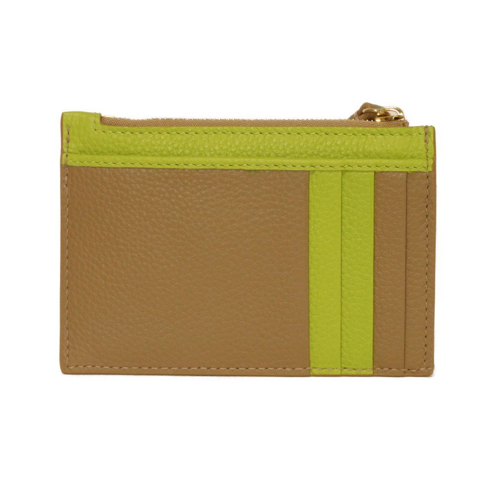GUCCI Coin case 837966 AAE5F 2843 Calf leather (embossed) beige Current Bicolor Green Keyring Und GG Marmont Double G Zip Key Pouch unisex(Unisex)