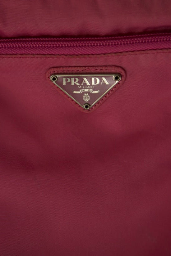 Prada Logo Plaque Mini Nylon Pink Sling Bag