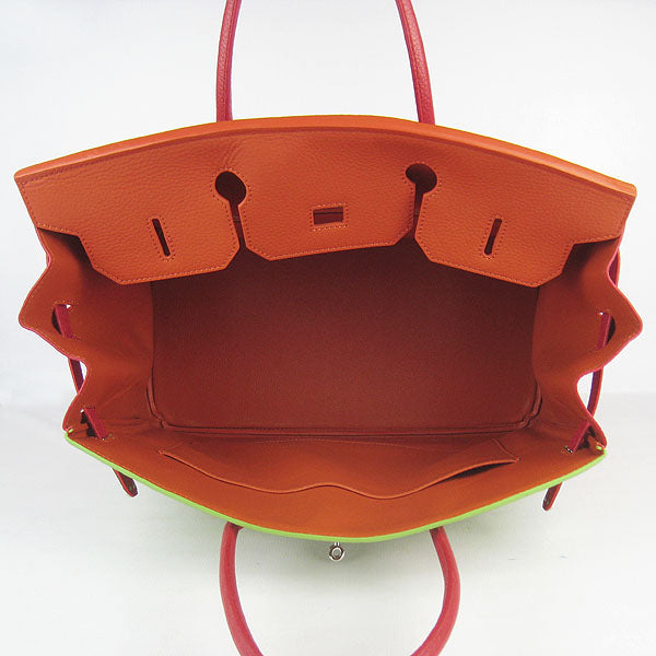 Hermes Birkin 35cm Togo Leather Handbags 6099 Red/ Orange/ Green S