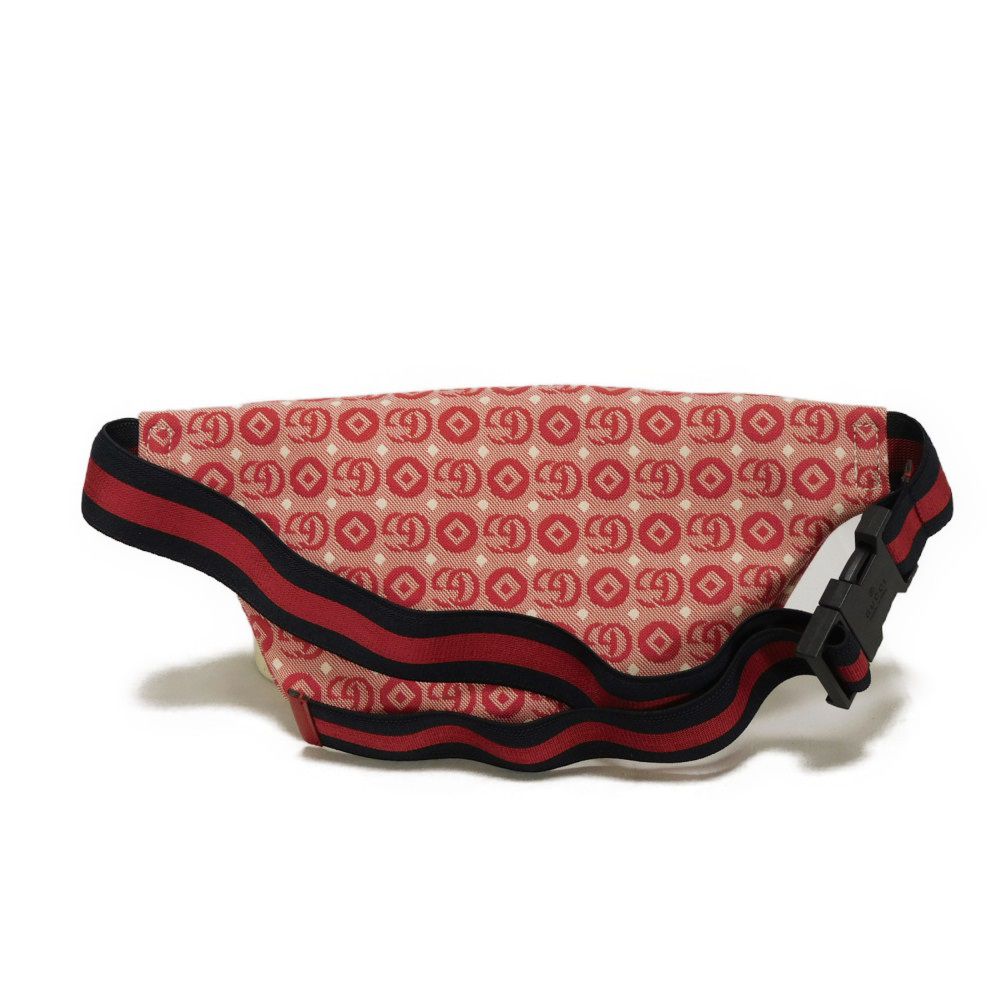 GUCCI Sling bag 502095 FABBD 6479 Cotton canvas x calf leather Red GG Web Cotton Und Chilled license Star Interlocking G Waist Pouch Kids