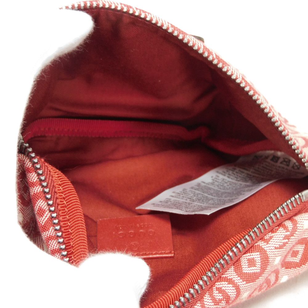 GUCCI Sling bag 502095 FABBD 6479 Cotton canvas x calf leather Red GG Web Cotton Und Chilled license Star Interlocking G Waist Pouch Kids